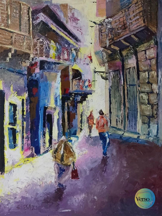 Old street 60 x 80 cm / Oil / Unframed, shipped in roll