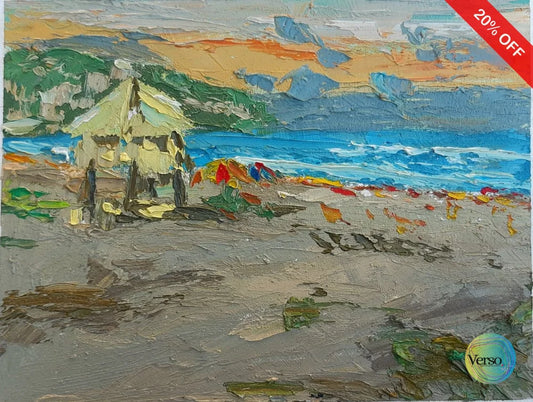 Parangtritis beach afternoon 25 x 20 cm / Oil / Unframed, shipped flat