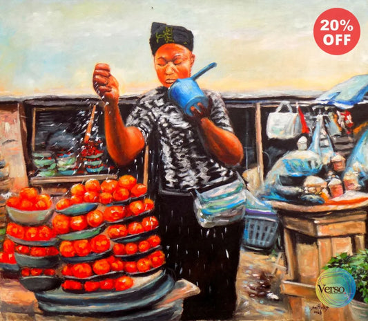 Pepper Seller 50 x 42 cm / Acrylic / Unframed, shipped in a roll