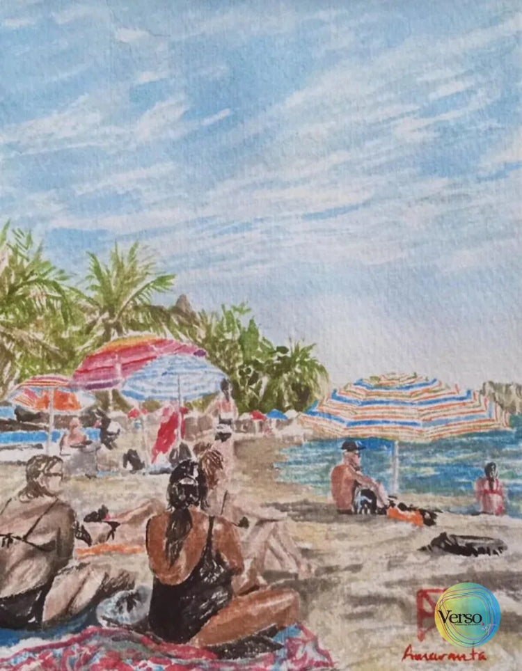 Playa Manzanillo Puerto Escondido Oaxaca. 13 x 17.5 cm / Watercolor / Unframed, shipped in roll