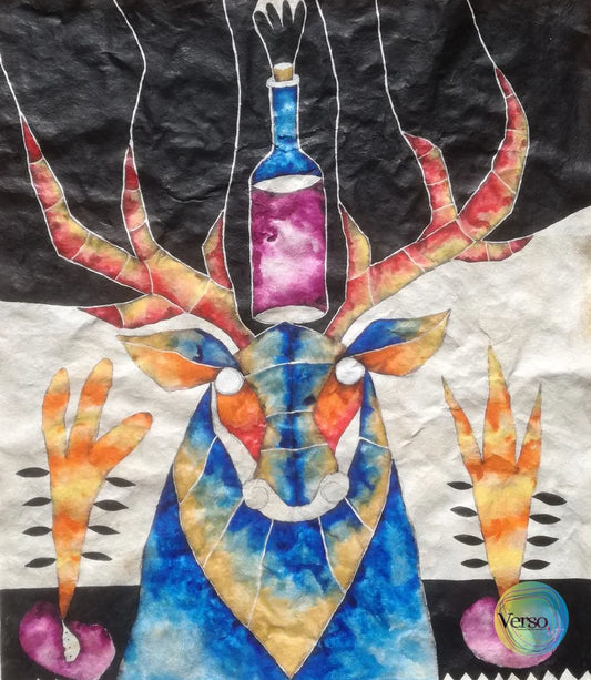 Protegiendo el vino 80 x 100 cm / Acrylic / Unframed, shipped in a roll