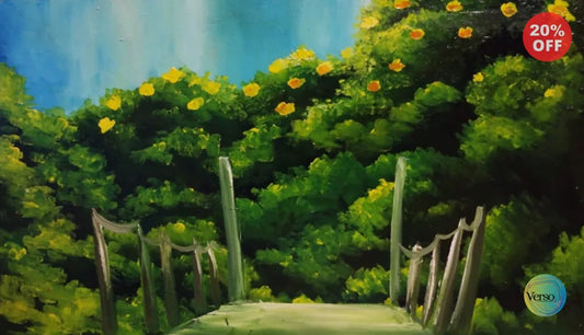 Puente escondido 20 x 30 cm / Oil / Unframed, shipped in roll