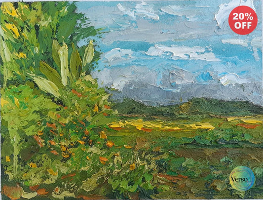 Ricefield 25 x 20 cm / Oil / Unframed, shipped flat