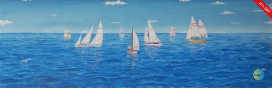 Sailboats 135 x 45 cm / Oil / Unframed, shipped in a roll