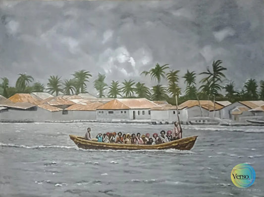 Setting Out 47 x 36 cm / Oil / Unframed, shipped in roll