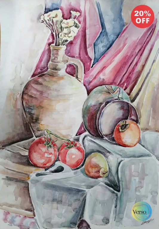 still life composition - 42.6 x 61.1 cm / Watercolor / Unframed, shipped in a roll
