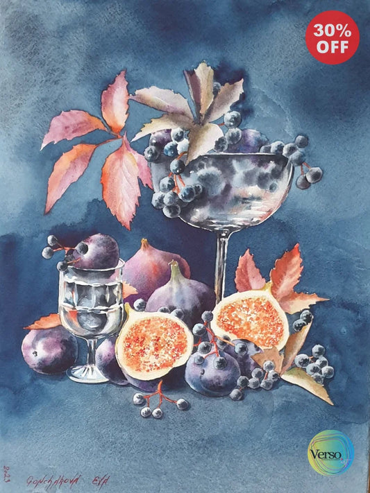 Still life with figs 31 x 41 cm / Watercolor / Unframed, shipped in roll