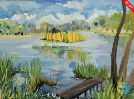 Szadzko lake 70 x 50 cm / Oil / Framed, shipped flat