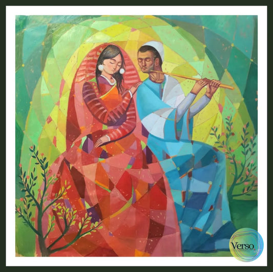 Tajurba Series 8 - 100 x 100 cm / Oil / Framed, shipped flat