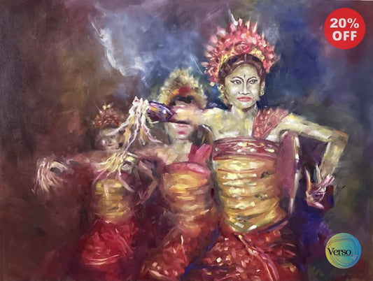 Tari Pendet 120 x 90 cm / Oil / Unframed, shipped flat