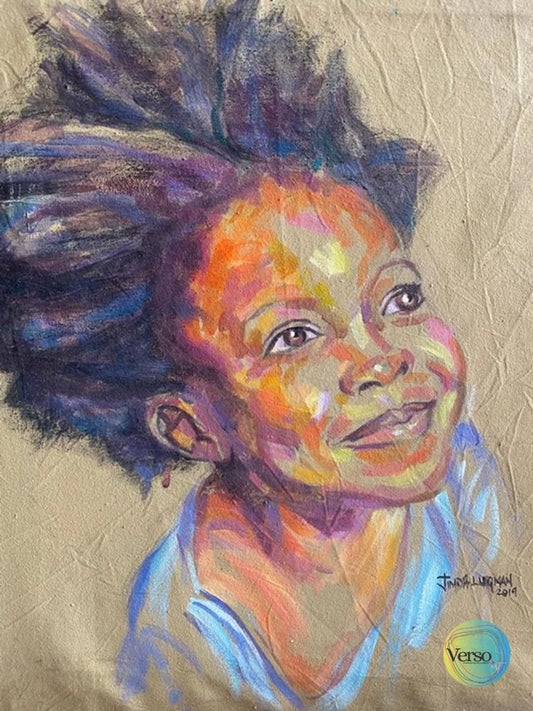 The girl again 16 x 18 cm / Watercolor / Unframed, shipped in a roll Original Art