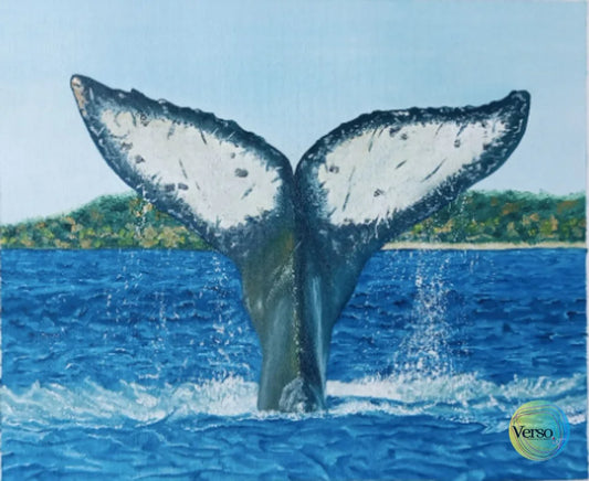 The Whale is life - 33 x 40 cm / Oil / Unframed, shipped in a roll