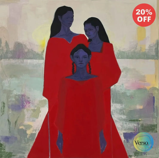 three women in red 100 x 100 cm / Oil / Unframed, shipped in roll