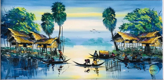 Tonle Sap 100 x 50 cm / Acrylic / Unframed, shipped in roll