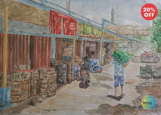 Traditional Market 40 x 30 cm / Watercolor / Unframed, shipped in roll