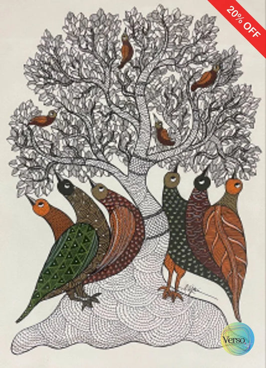 Tribal Gond Arts 5 29.7 x 42.0 cm / Mixed / Unframed, shipped in a roll