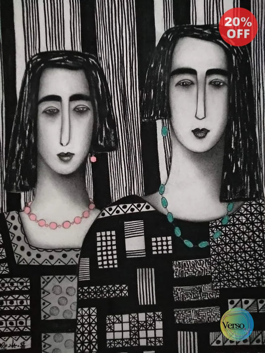 Two Girls series 2 50 x 70 cm / Mixed / Unframed, shipped in a roll