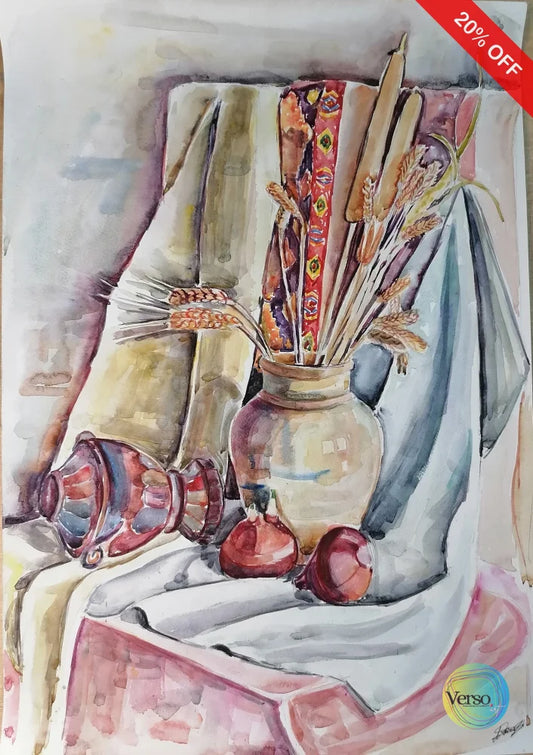 Vases 42.8 x 61 cm / Watercolor / Unframed, shipped in a roll