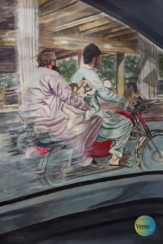 view from a moving vehicle 30 x 40 cm / Acrylic / Unframed, shipped in roll