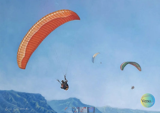 Volando el Chicamocha 70 x 50 cm / Oil / Unframed, shipped in roll