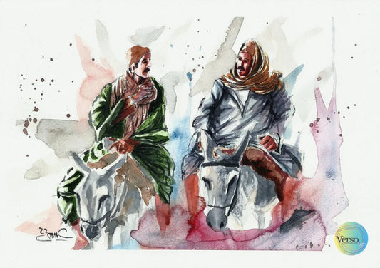 Warm Chatting 30 x 21 cm / Watercolor / Unframed, shipped in roll