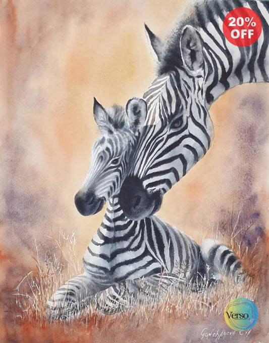 Wildlife Watercolor-2 46 x 60 cm / Watercolor / Unframed, shipped in roll