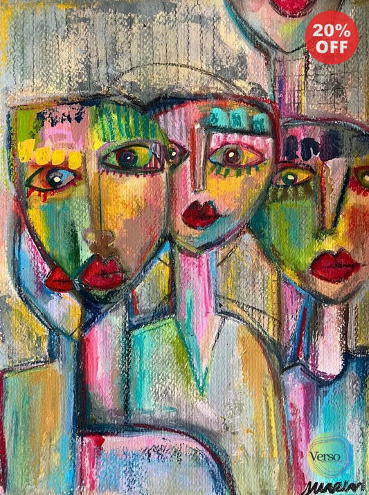 With someone 30 x 40 cm / Mixed / Unframed, shipped in a roll