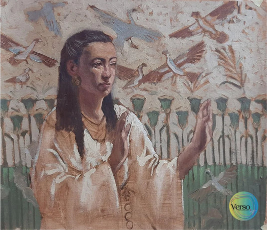 Women in white 40 x 35 cm / Oil / Unframed, shipped in a roll