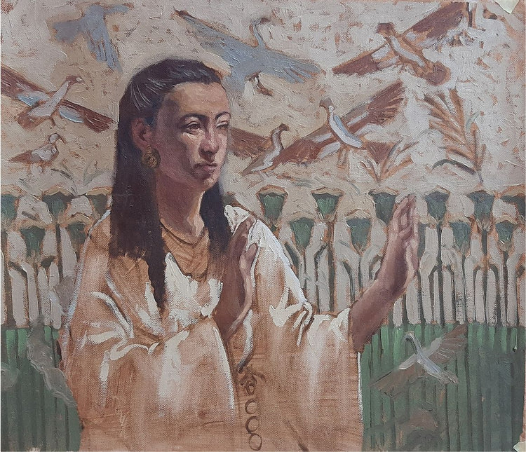 Women in white 40 x 35 cm / Oil / Unframed, shipped in roll