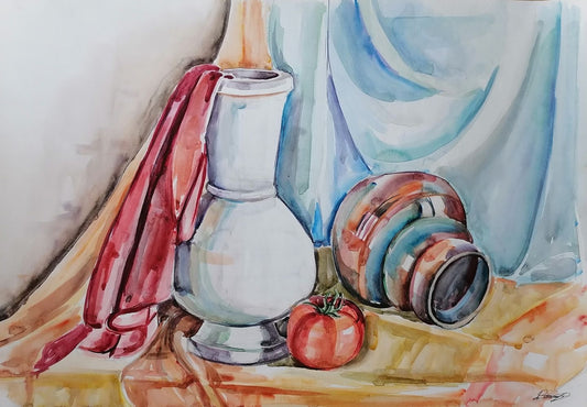 Pots with drapes