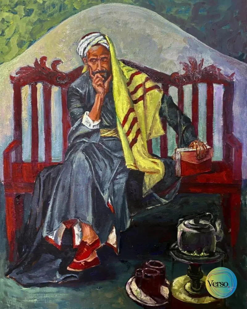 A traditional Arab man 70 x 100 cm / Oil / Unframed, shipped in roll