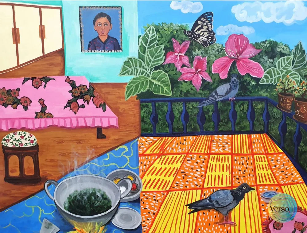 Andar Bahar 48 x 36 inch / Acrylic / Unframed, shipped in a roll