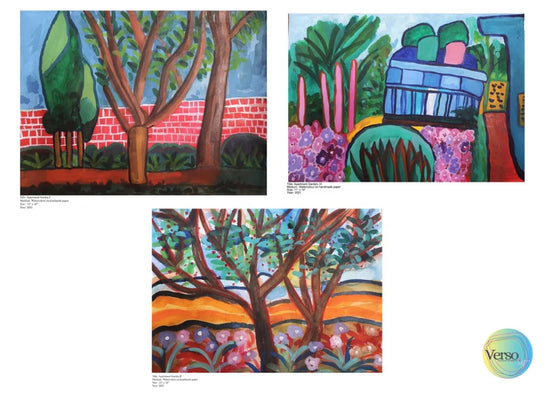 Apartment Garden 14 x 11 cm / Watercolor / Unframed, shipped in a roll