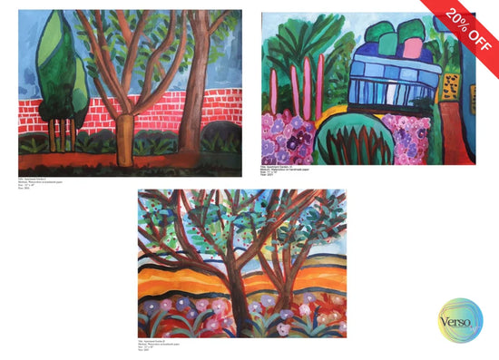 Apartment Garden 14 x 11 cm / Watercolor / Unframed, shipped in a roll