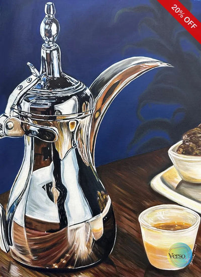 Arabesque Brew - A Homage to Tradition 12 x 16 cm / Oil / Unframed, shipped in a roll