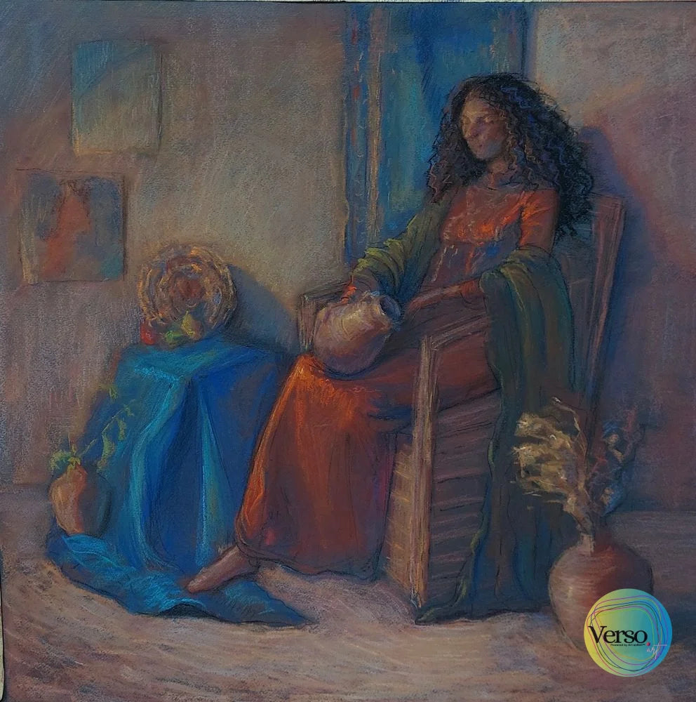 Arabian woman 50 x 50 cm / Pastel / Unframed, shipped in roll