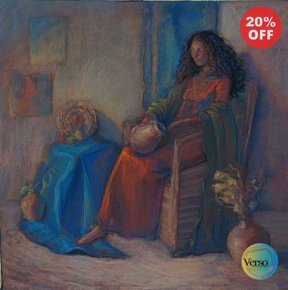 Arabian woman 50 x 50 cm / Pastel / Unframed, shipped in roll