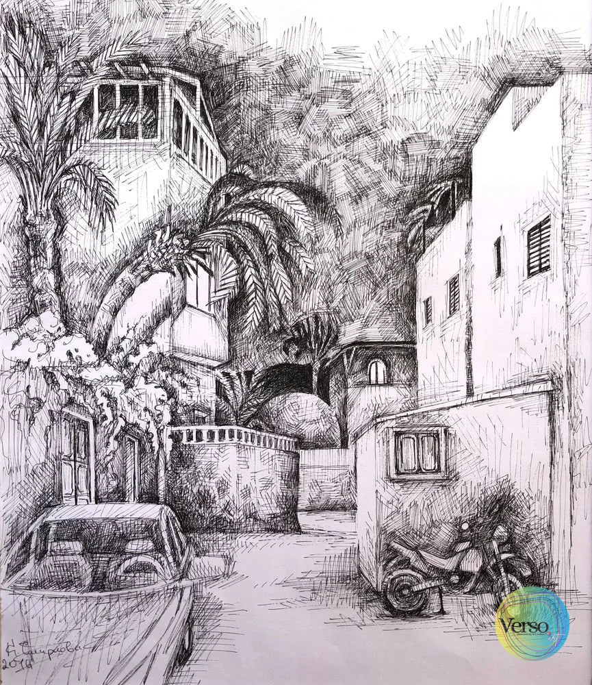 Assala night 24 x 30 cm / Pen & Ink / Unframed, shipped in roll