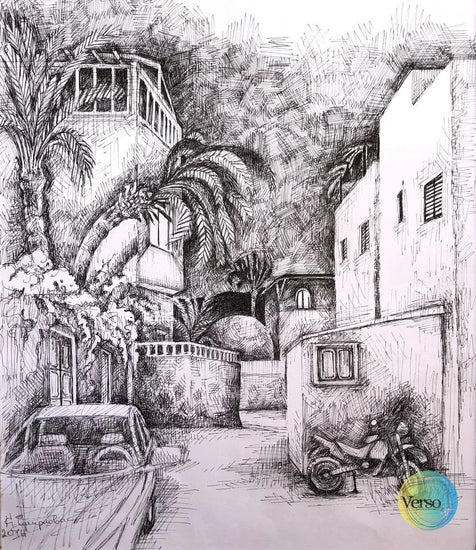 Assala night 24 x 30 cm / Pen & Ink / Unframed, shipped in roll