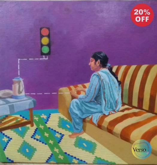 Aunty-Social 18 x 18 cm / Oil / Unframed, shipped in roll