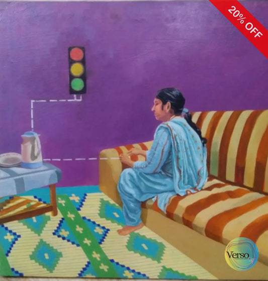 Aunty-Social 18 x 18 cm / Oil / Unframed, shipped in roll