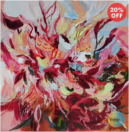 Authentic Red Leaves - 100 x 100 cm / Acrylic / Unframed, shipped in a roll