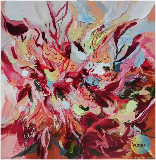 Authentic Red Leaves - 100 x 100 cm / Acrylic / Unframed, shipped in a roll