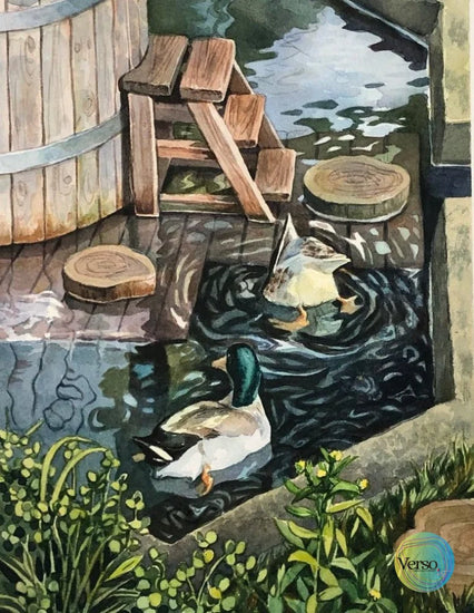 Azores ducks 24 x 30 cm / Watercolor / Unframed, shipped in a roll