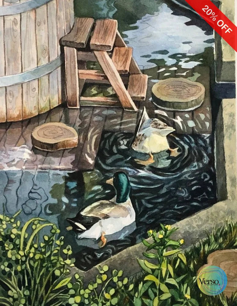 Azores ducks 24 x 30 cm / Watercolor / Unframed, shipped in a roll