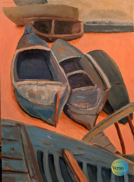 Bahary Boats 100 x 170 cm / Oil / Unframed, shipped in roll