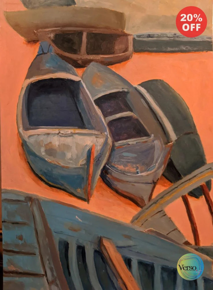Bahary Boats 100 x 170 cm / Oil / Unframed, shipped in roll