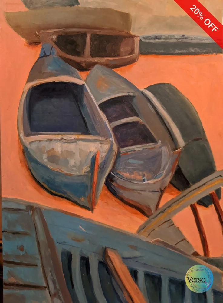 Bahary Boats 100 x 170 cm / Oil / Unframed, shipped in roll