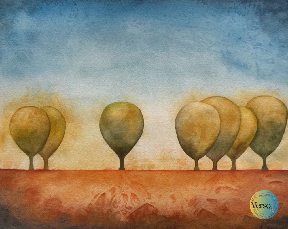 Balloon trees 47 x 37 cm / Watercolor / Unframed, shipped in roll