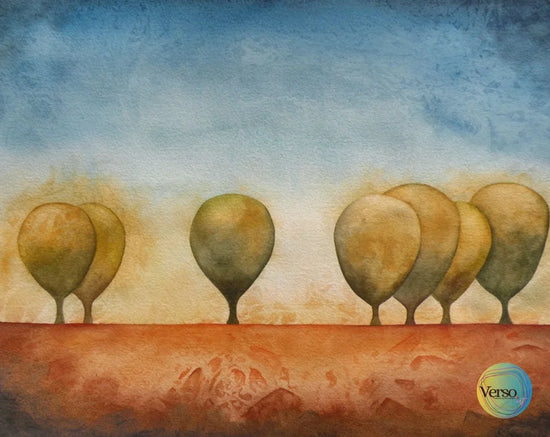 Balloon trees 47 x 37 cm / Watercolor / Unframed, shipped in roll